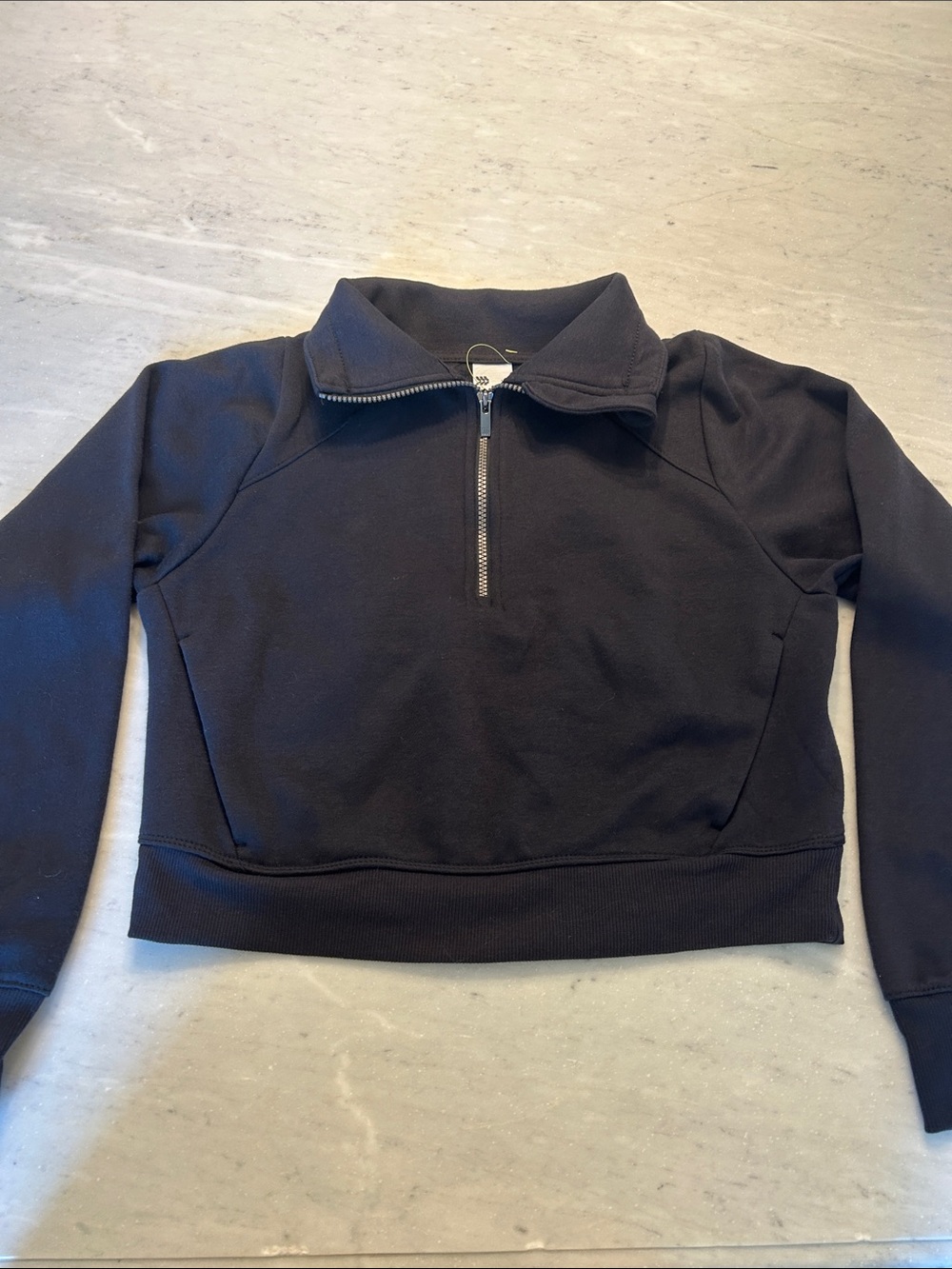all in motion Black Quarter-Zip Cowl Pullover